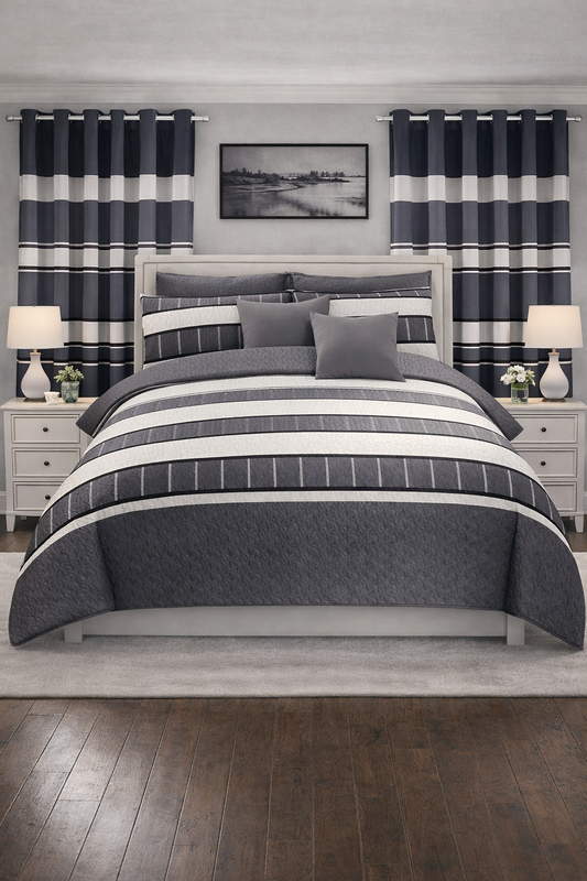 One-Look Schlafzimmer Set Grau – 12-teiliges KING Komplettset