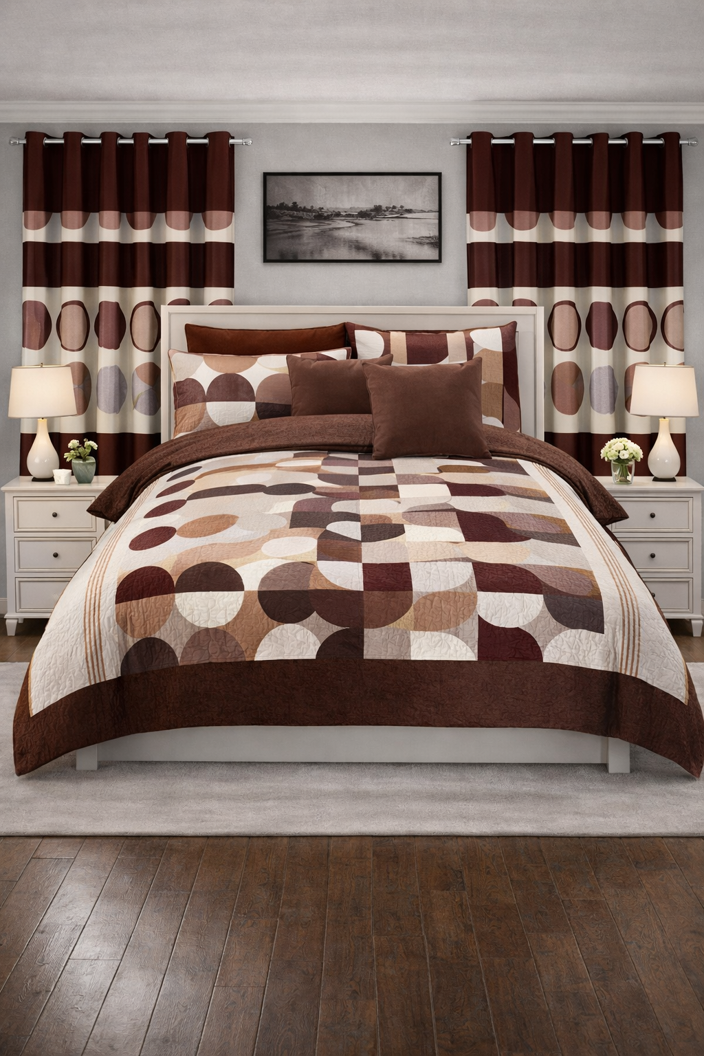 One-Look Schlafzimmer Set Braun – 12-teiliges KING Komplettset